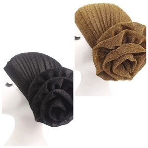 Glitter Big Rose Head Turban